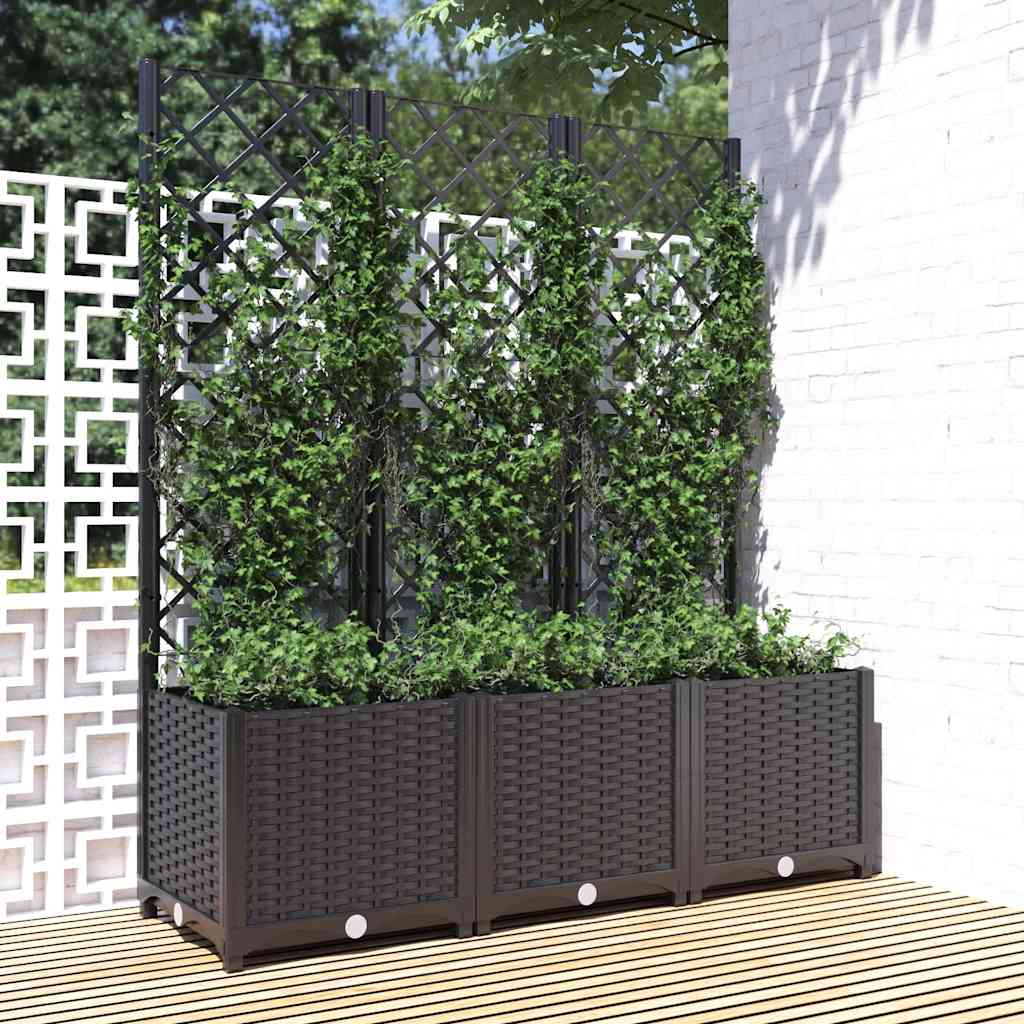 Plantekasse med espalier pp - sort, 120 x 40 x 136 cm, 1 - number 3.