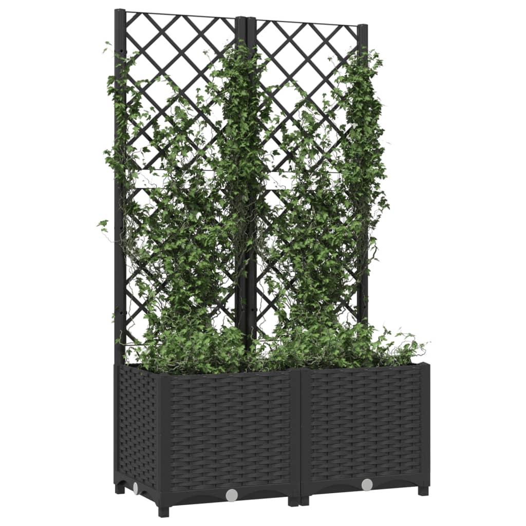 Plantekasse med espalier pp - sort, 80 x 40 x 136 cm, 1 - number 3.