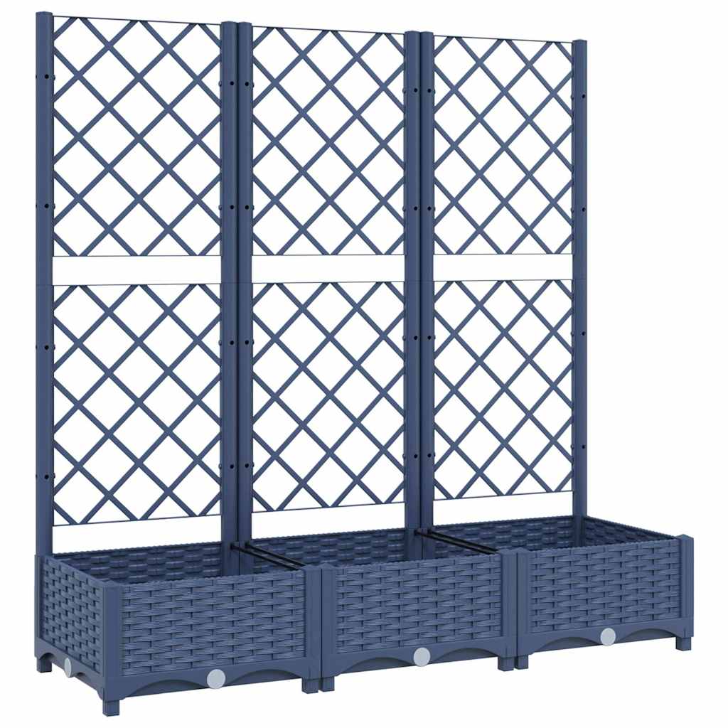 Planter with trellis 120x40x121.5 cm pp blue-grey - number 2.