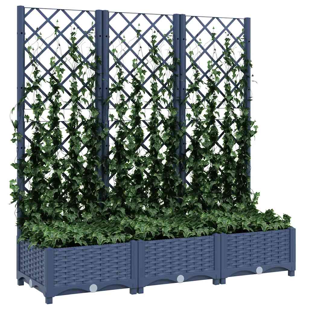 Planter with trellis 120x40x121.5 cm pp blue-grey - number 3.