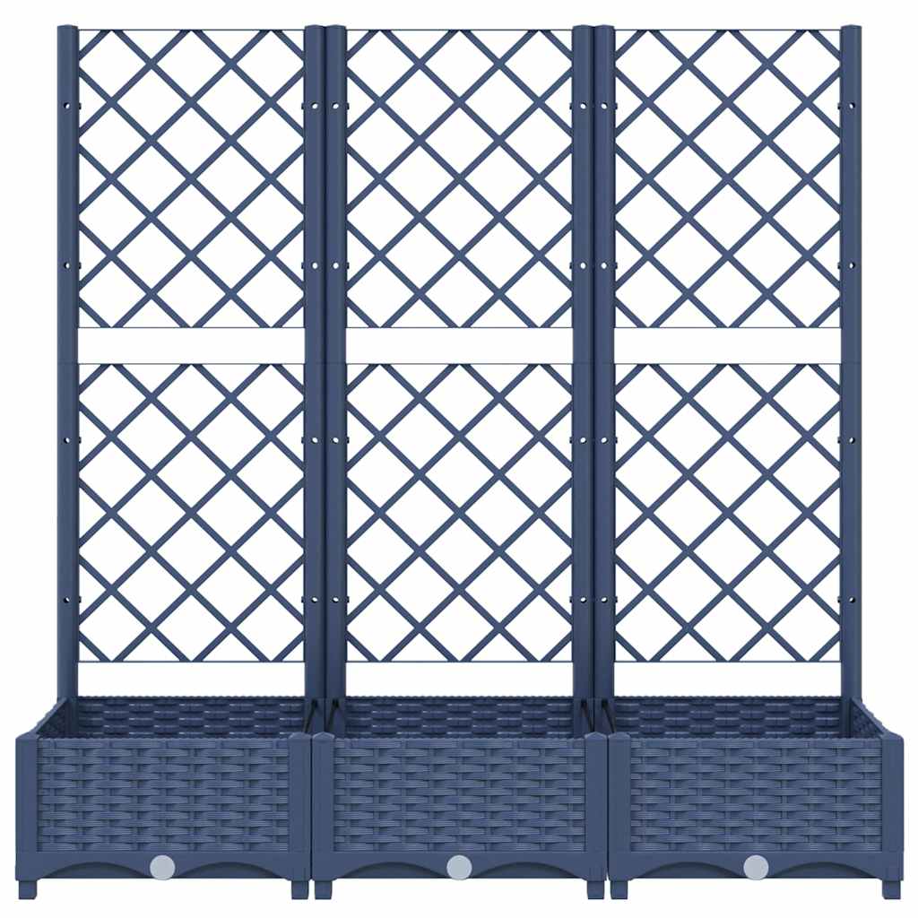 Planter with trellis 120x40x121.5 cm pp blue-grey - number 4.