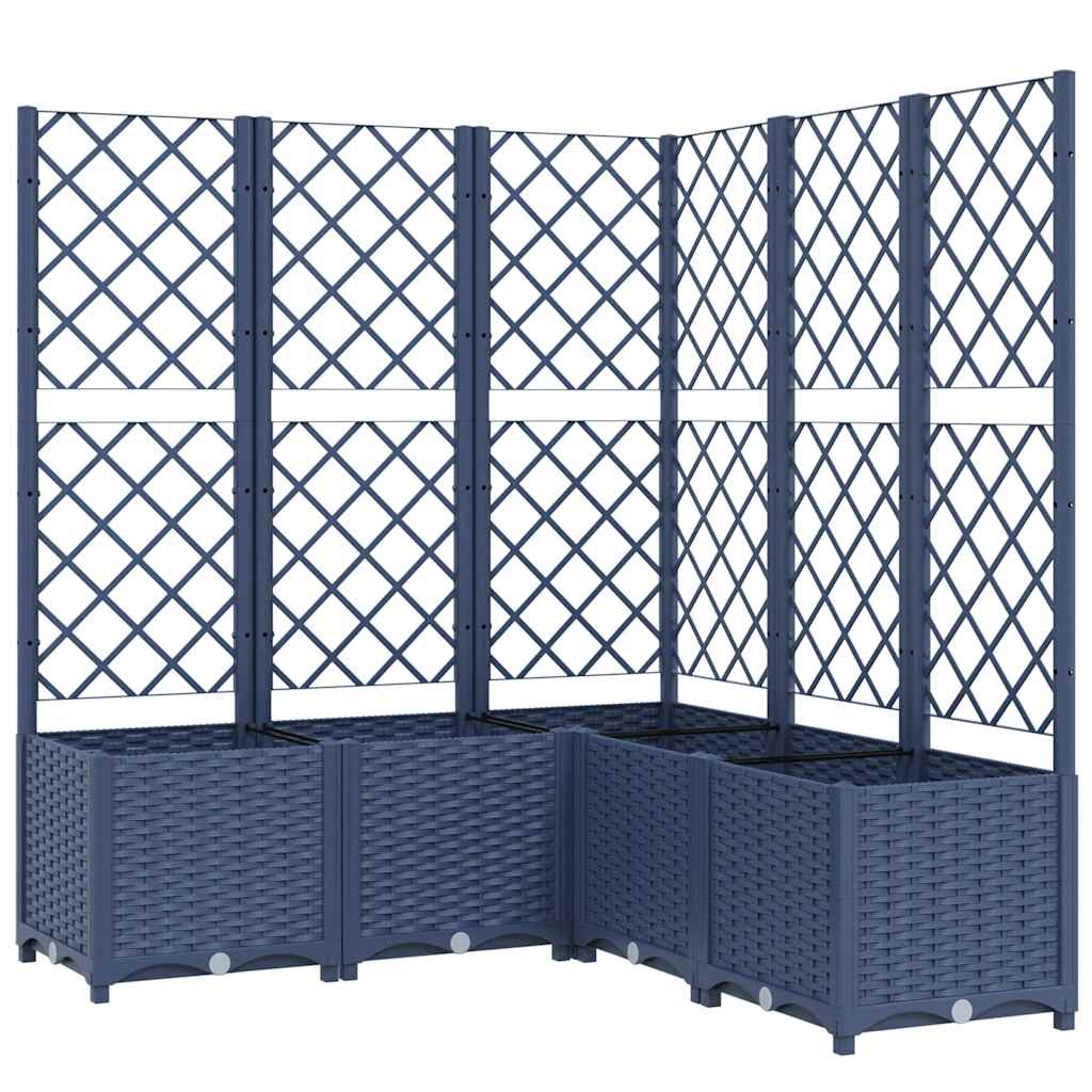 Planter with trellis 120x120x136 cm pp blue-grey - number 2.