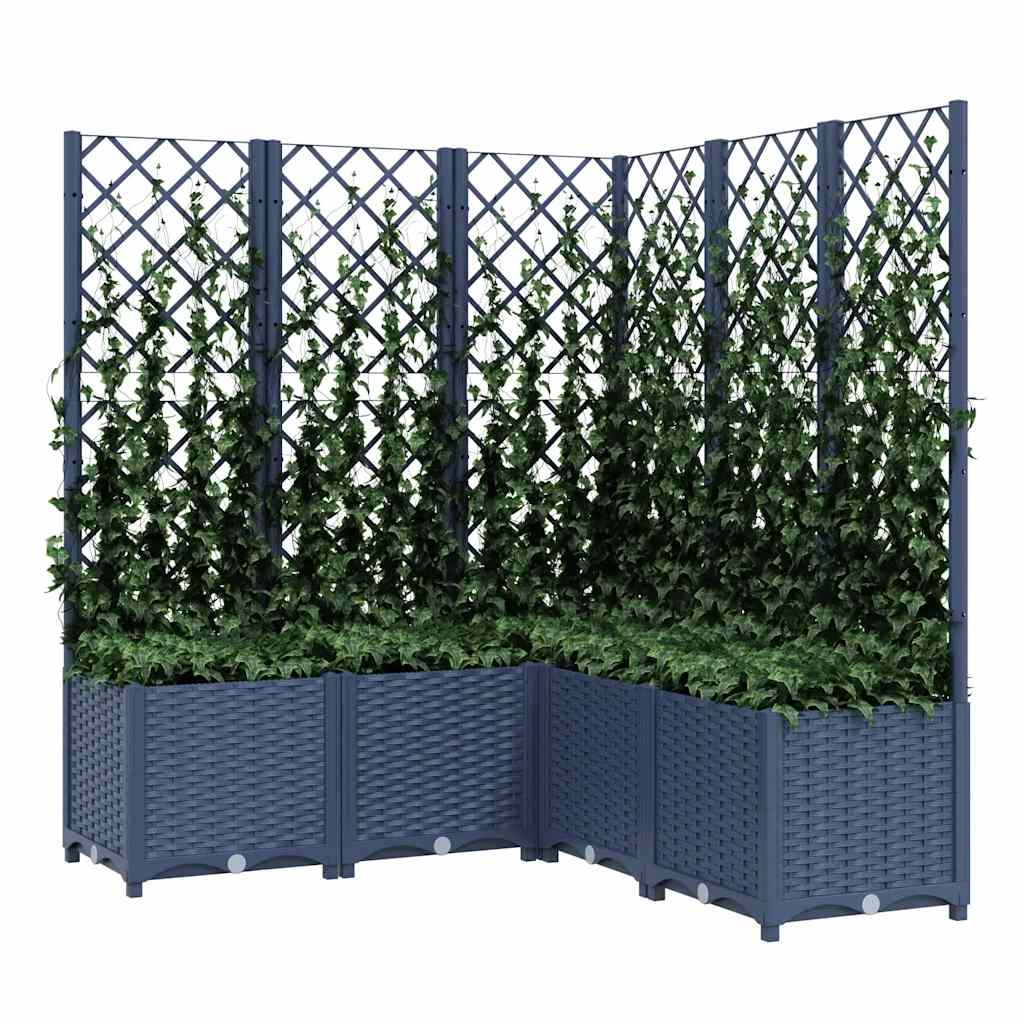 Planter with trellis 120x120x136 cm pp blue-grey - number 3.