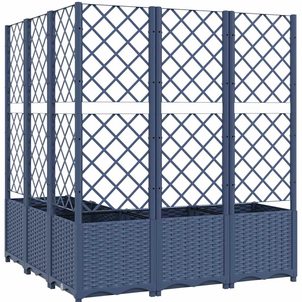 Planter with trellis 120x120x136 cm pp blue-grey - number 6.