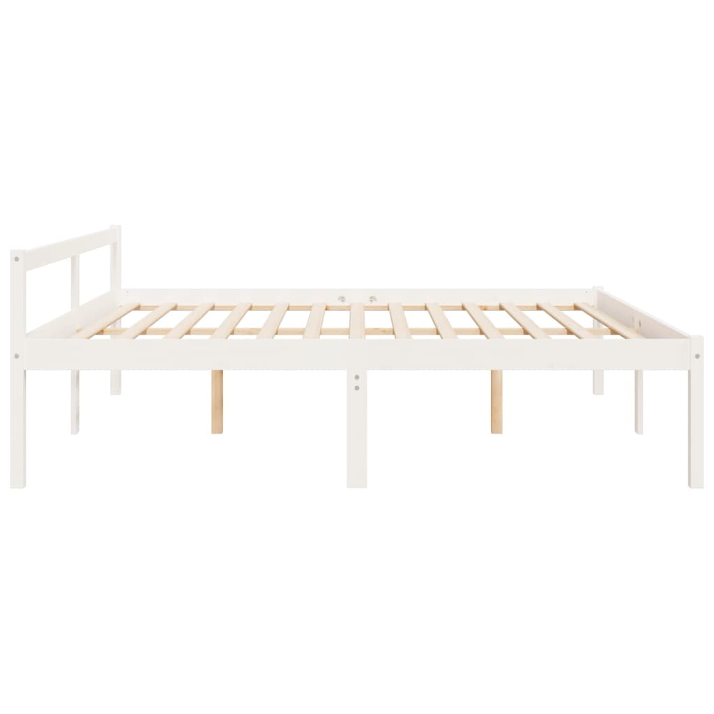 Senior bed 180x200 cm super kingsize solid pine white - number 5.