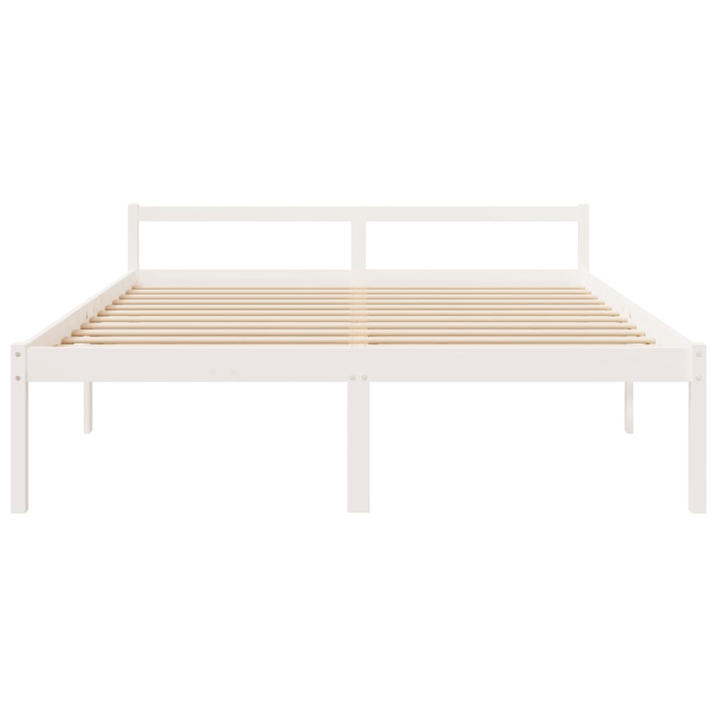 Senior bed 180x200 cm super kingsize solid pine white - number 4.