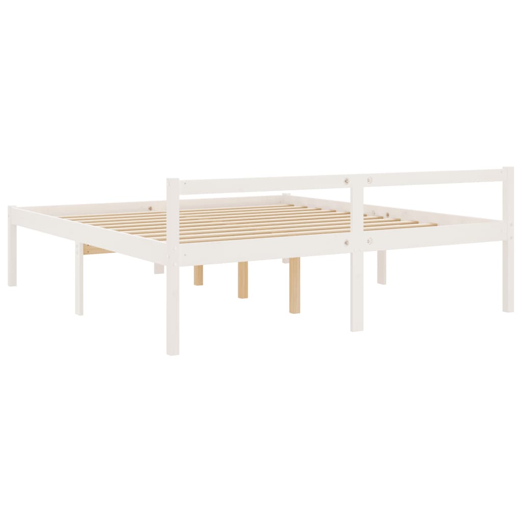 Senior bed 180x200 cm super kingsize solid pine white - number 6.