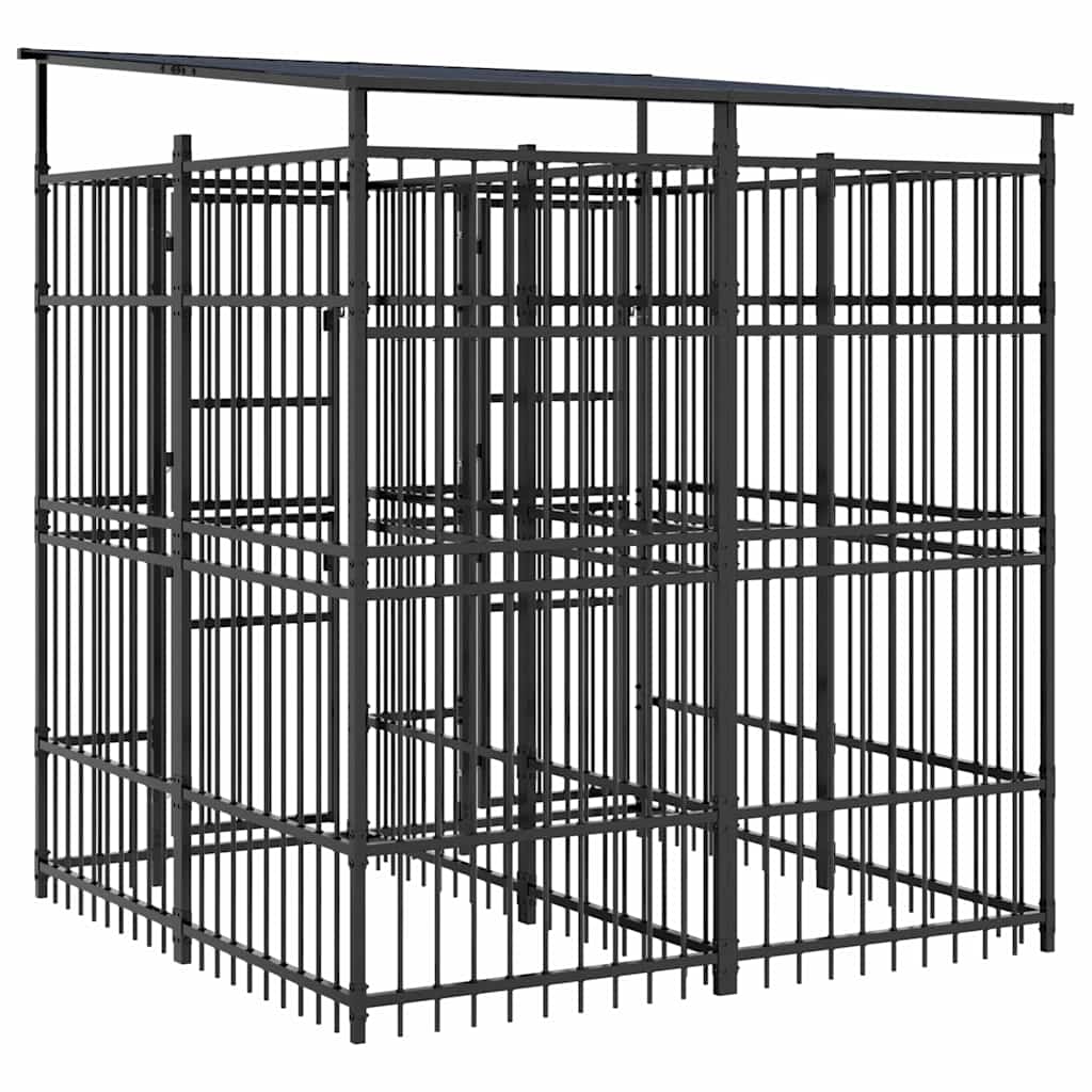 Aire de jeux pour chiens en plein air 3,69 m² en acier - 192 x 192 x 200 cm, 1, avec toit - number 6.