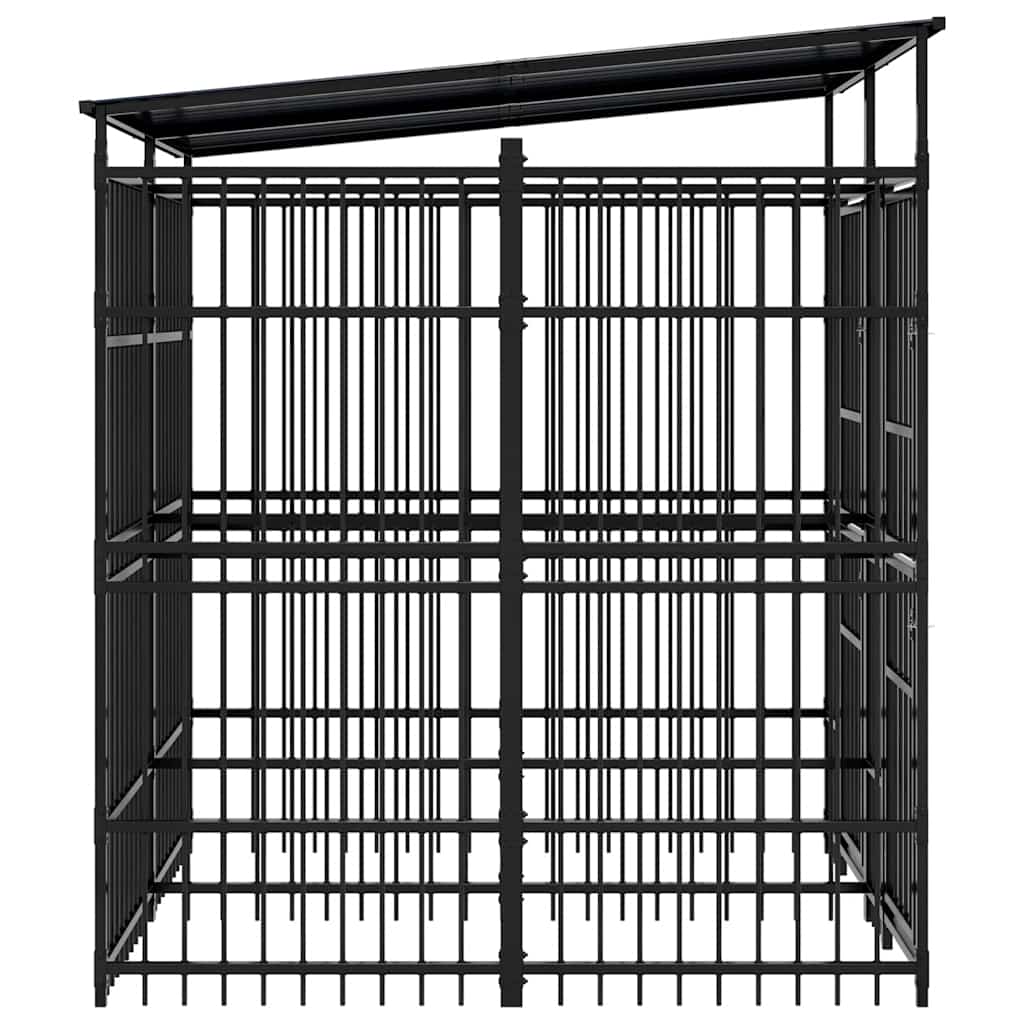 Aire de jeux pour chiens en plein air 3,69 m² en acier - 192 x 192 x 200 cm, 1, avec toit - number 5.