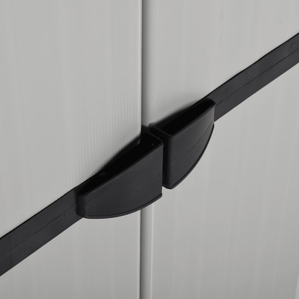 Opbevaringsskab til haven 68x40x168 cm 3 hylder grå og sort - number 6.