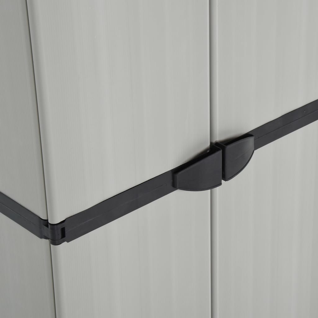 Haveskab 68x40x168 cm 3 hylder grå og sort - number 7.