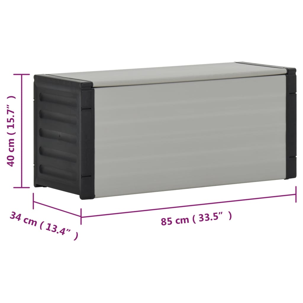 Affaldsbeholder til haven 85x34x40 cm grå - number 8.