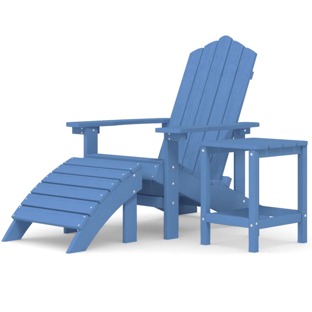 Adirondack -chair z podnóżem i stołem hdpe blue - turkus, 1, fotel + podnóżek + stół - number 2.