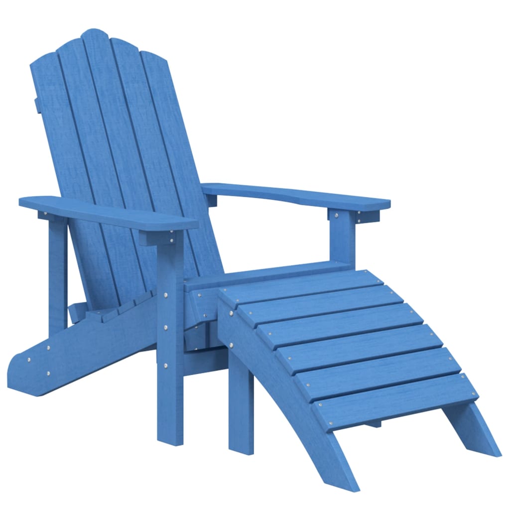 Adirondack -chair z podnóżem i stołem hdpe blue - turkus, 1, fotel + podnóżek + stół - number 3.