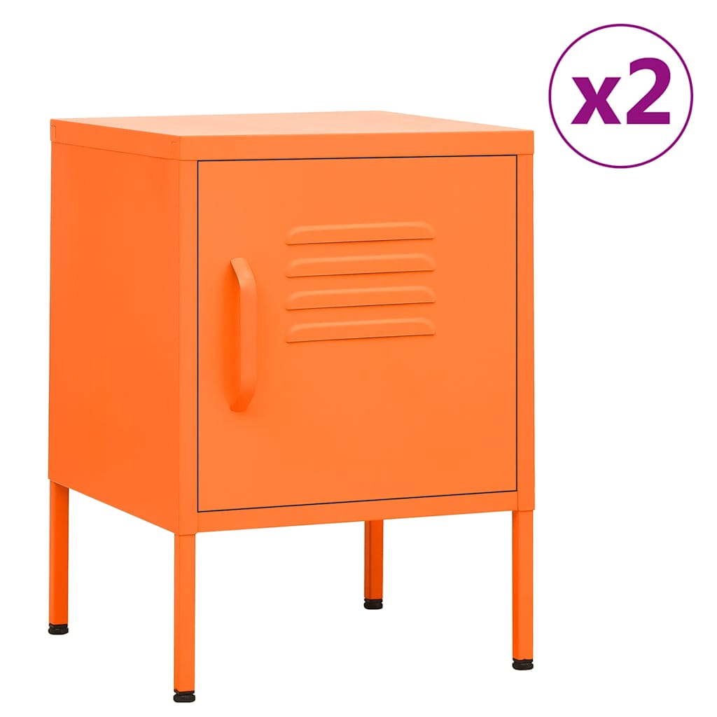 Comodini pz. 35x35x51 cm acciaio - arancio, 2 - number 1.