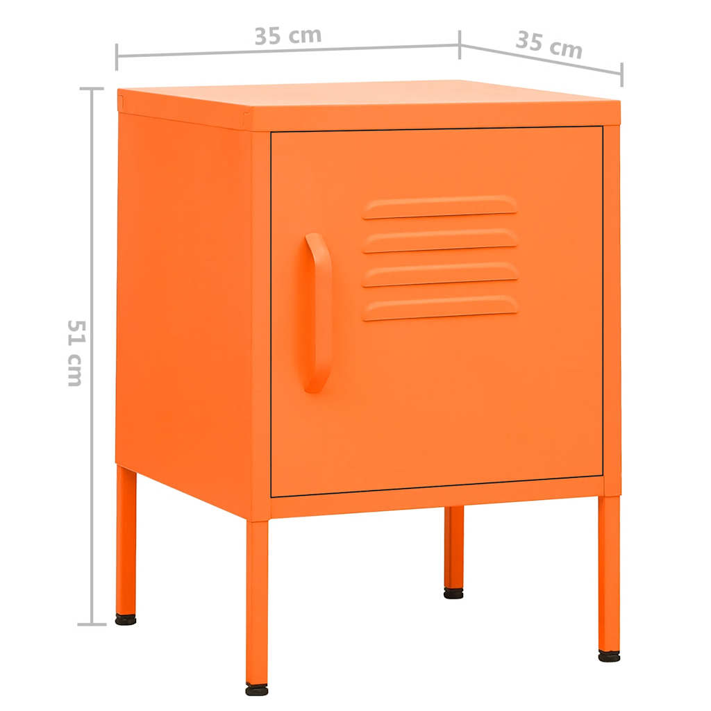 Comodini pz. 35x35x51 cm acciaio - arancio, 2 - number 9.