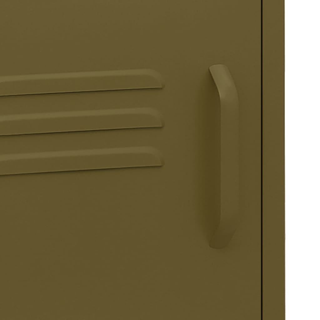 Szafki nocne 2 szt. 35x35x51 cm stal oliwkowa zieleń - number 8.