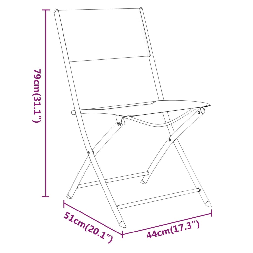 Bistrosett 3 deler stål sort - number 12.