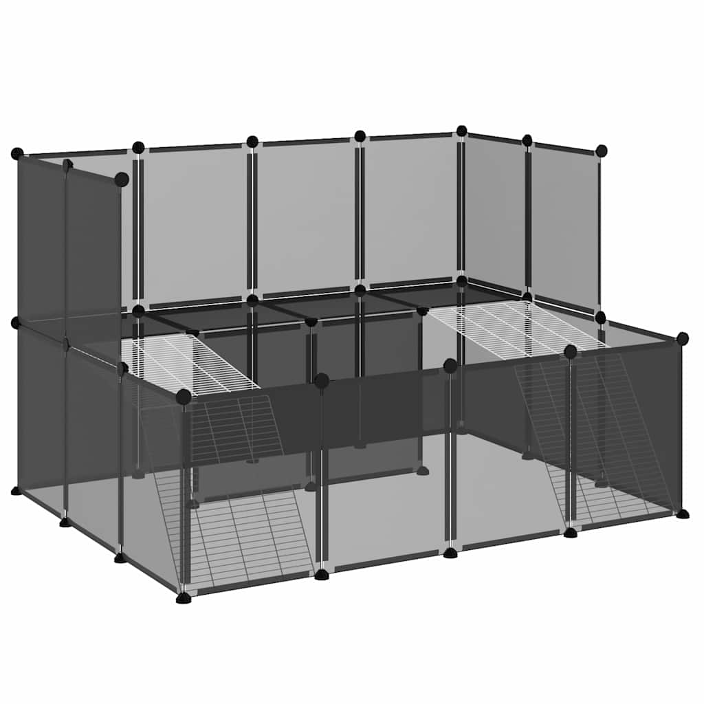 Cage pour petits animaux 143x107x93 cm pp et acier - noir - number 2.