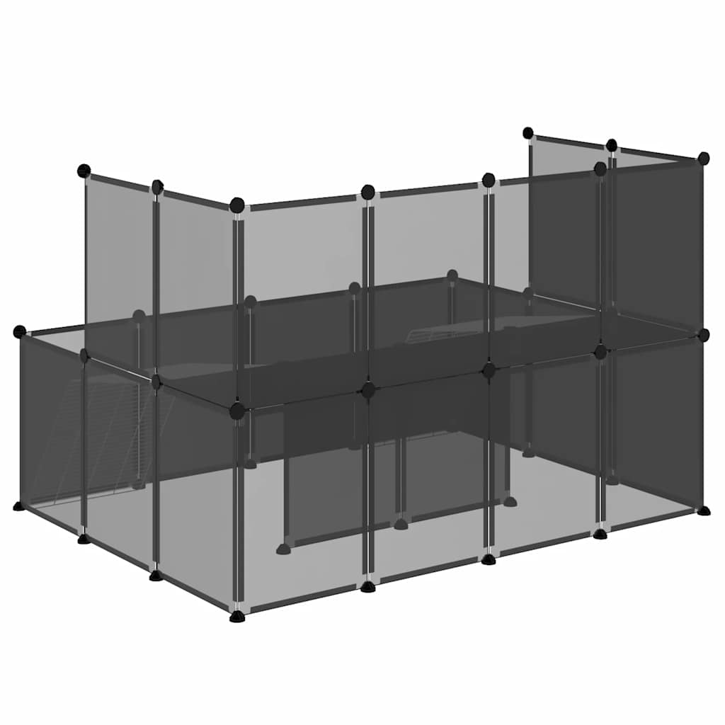 Cage pour petits animaux 143x107x93 cm pp et acier - noir - number 5.