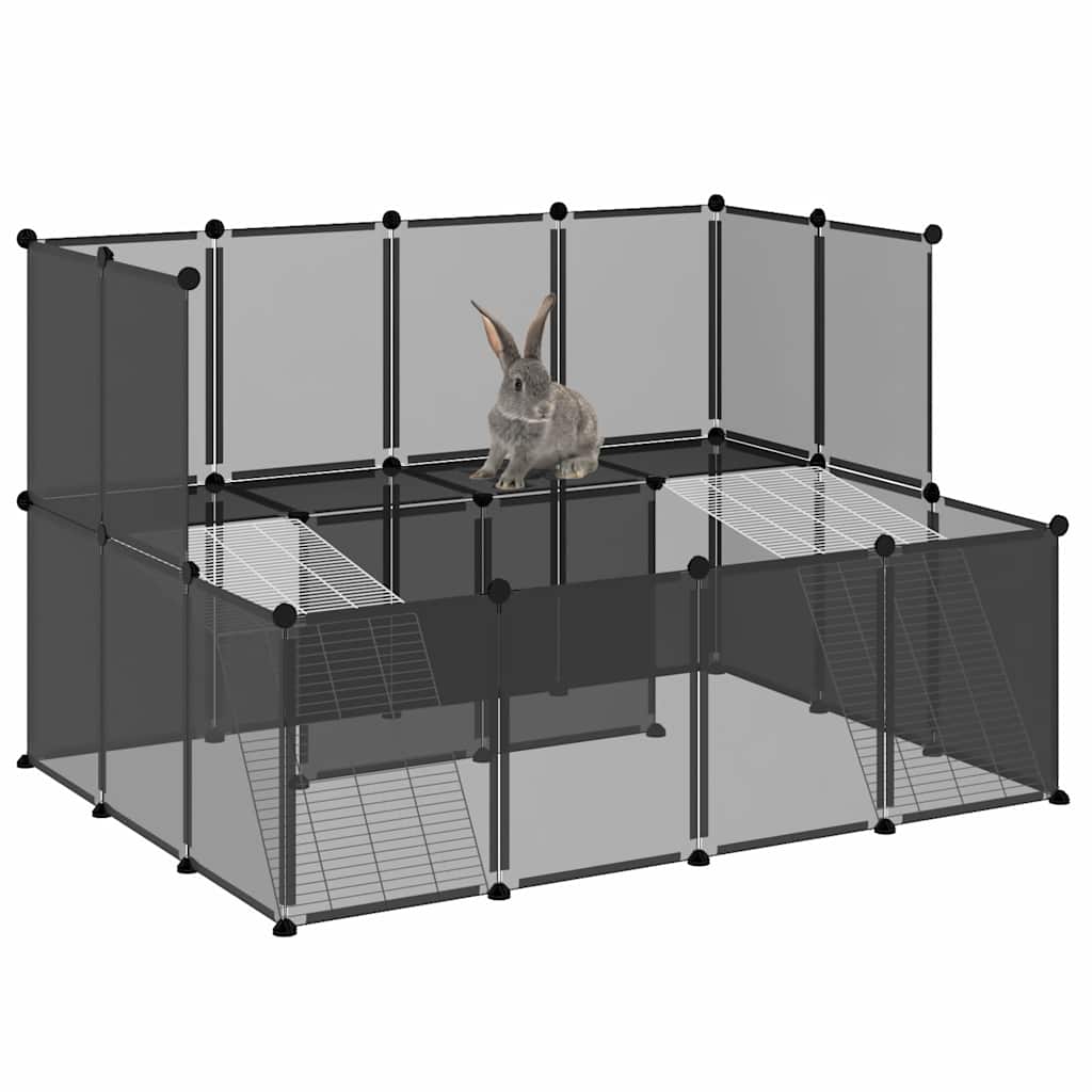 Cage pour petits animaux 143x107x93 cm pp et acier - noir - number 6.