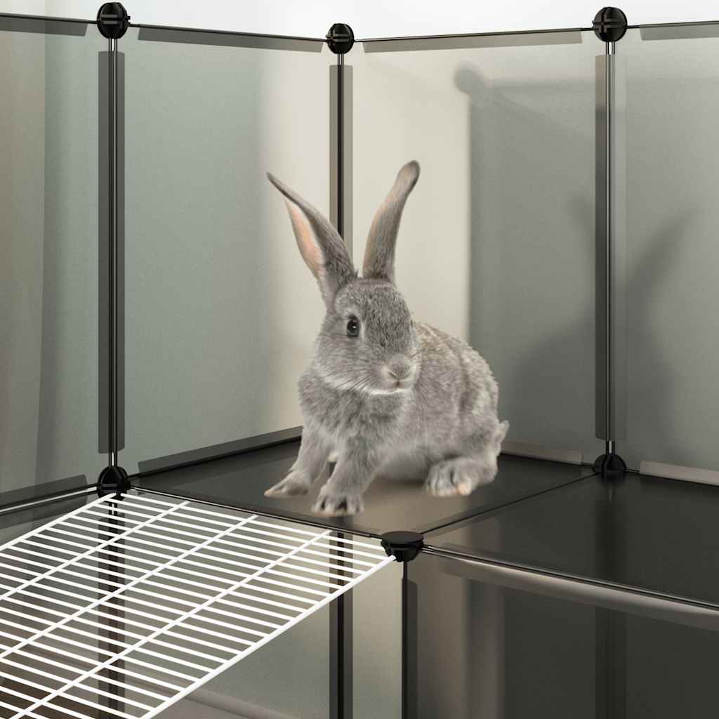 Cage pour petits animaux 143x107x93 cm pp et acier - noir - number 8.