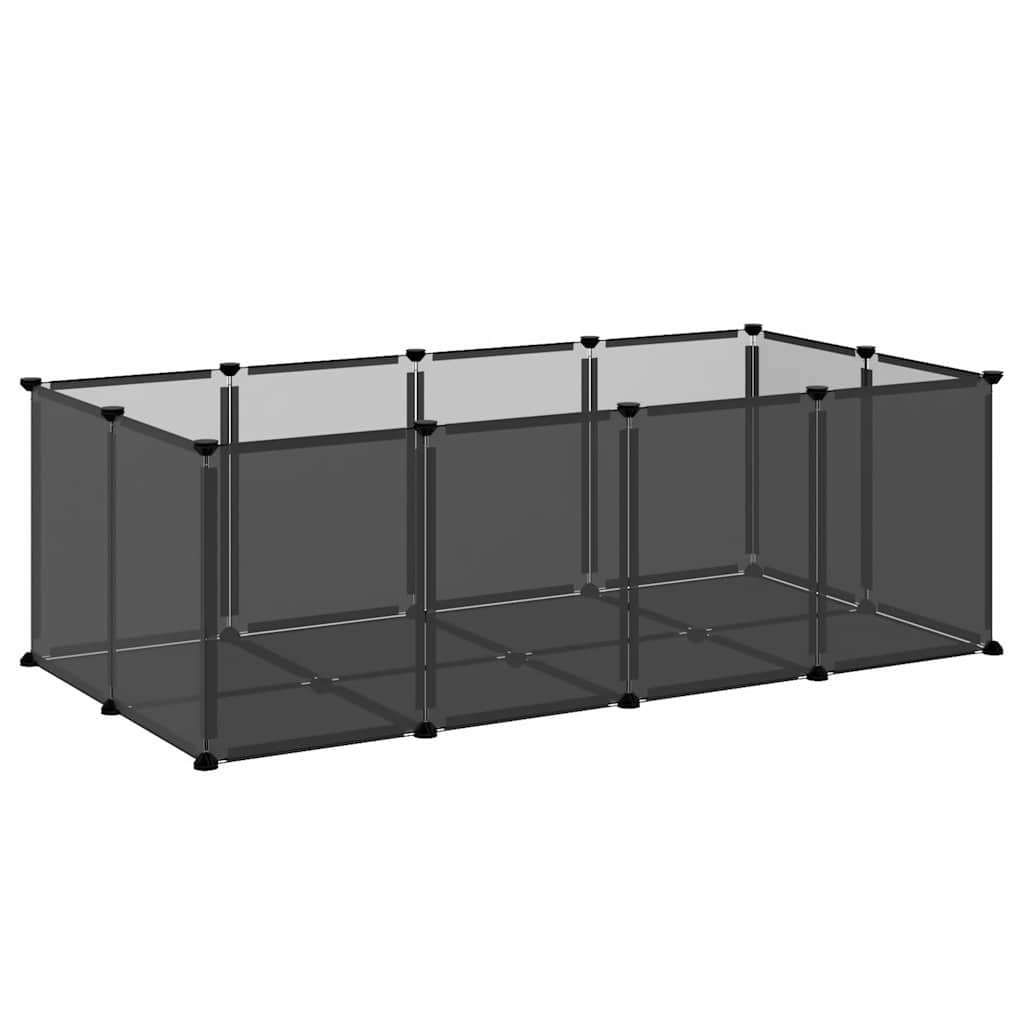 Cage pour petits animaux 144x74x46,5 cm pp et acier - noir - number 2.