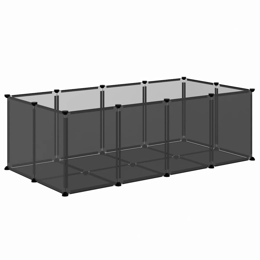 Cage pour petits animaux 144x74x46,5 cm pp et acier - noir - number 5.