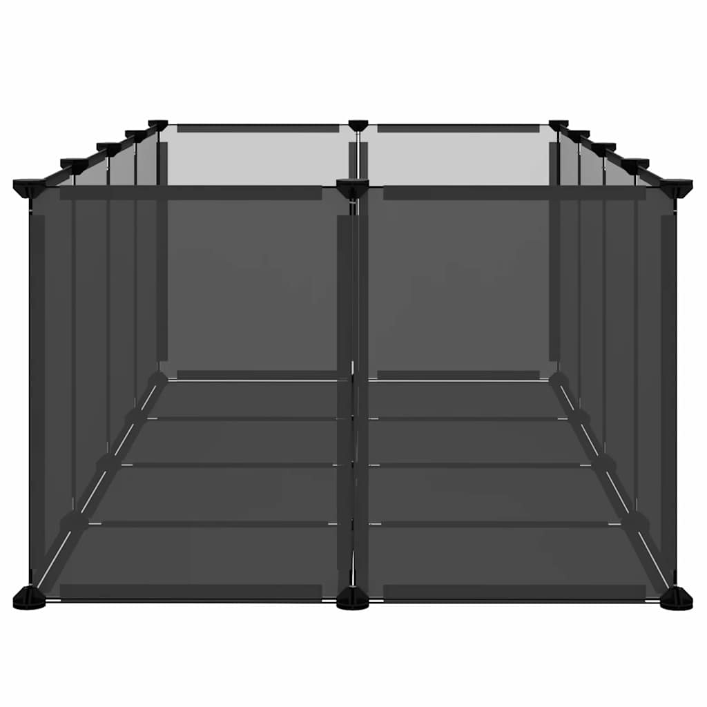 Cage pour petits animaux 144x74x46,5 cm pp et acier - noir - number 4.