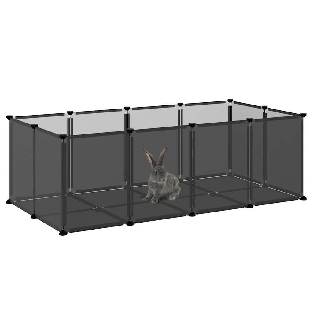 Cage pour petits animaux 144x74x46,5 cm pp et acier - noir - number 6.