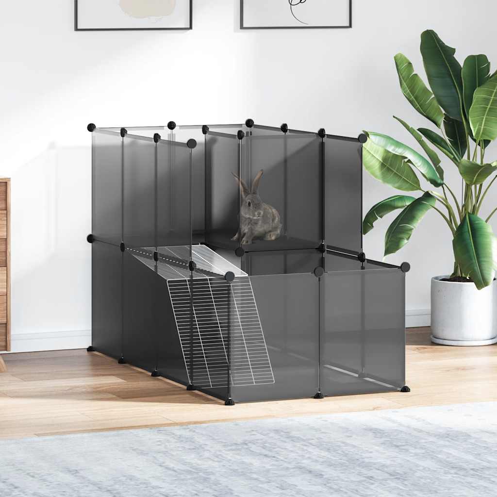 Cage pour petits animaux 142x74x93 cm pp et acier - noir - number 1.