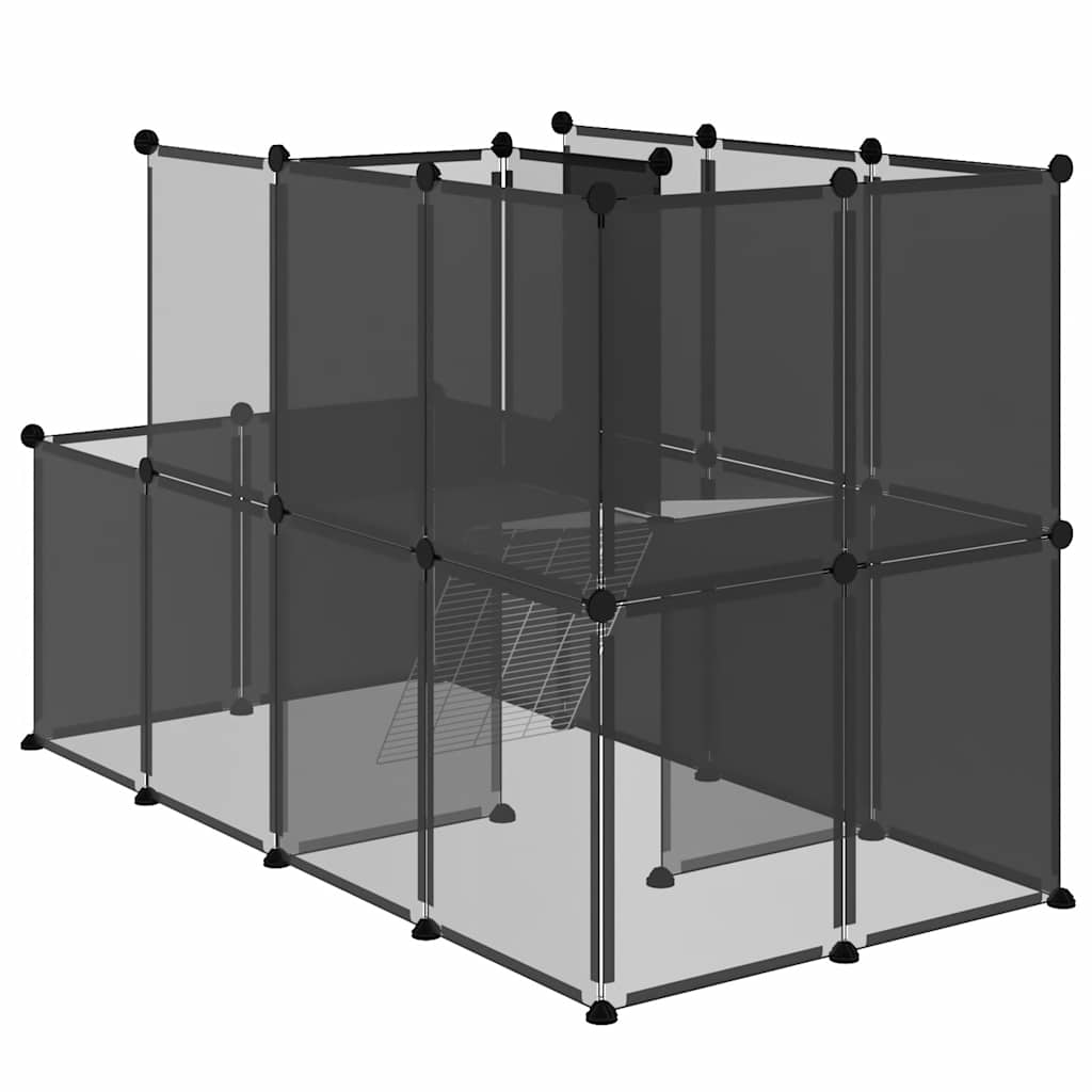 Cage pour petits animaux 142x74x93 cm pp et acier - noir - number 5.