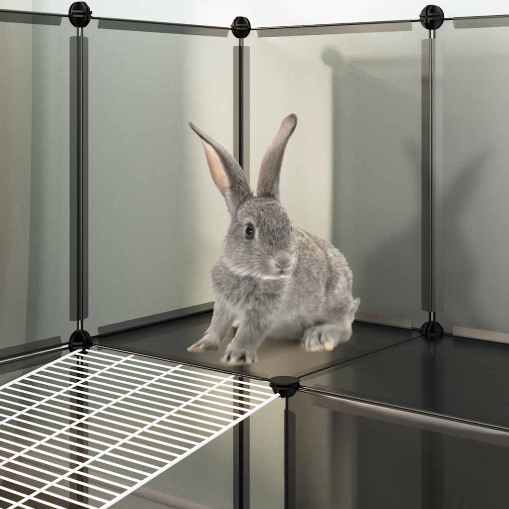 Cage pour petits animaux 142x74x93 cm pp et acier - noir - number 8.