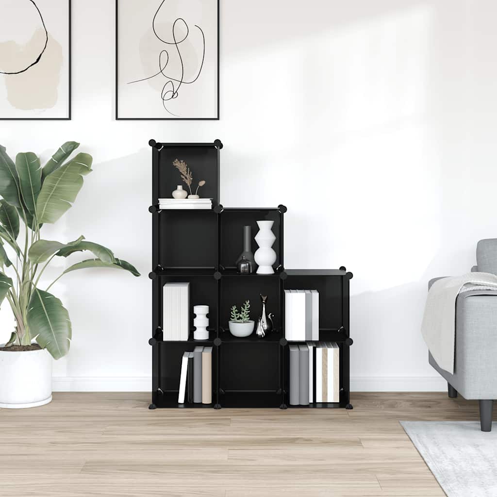 Kockaste kutije za pohranu 9 kom. str - crna, 94,5 x 32 x 124 cm, 1 - number 3.