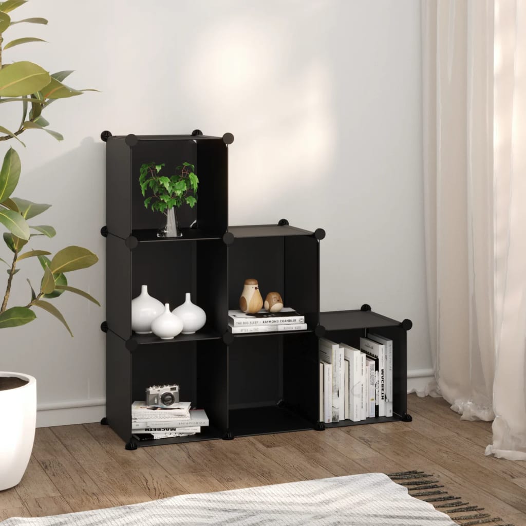 Cube-shaped storage boxes 6 pcs. pp - black, 94.5 x 31.5 x 93 cm, 1 - number 1.
