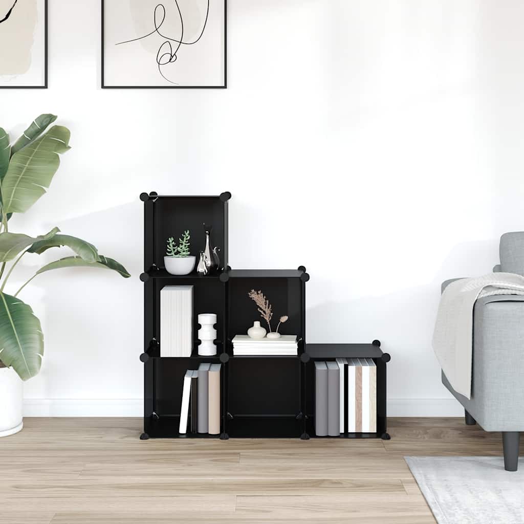 Kockaste kutije za pohranu 6 kom. str - crna, 94,5 x 31,5 x 93 cm, 1 - number 3.