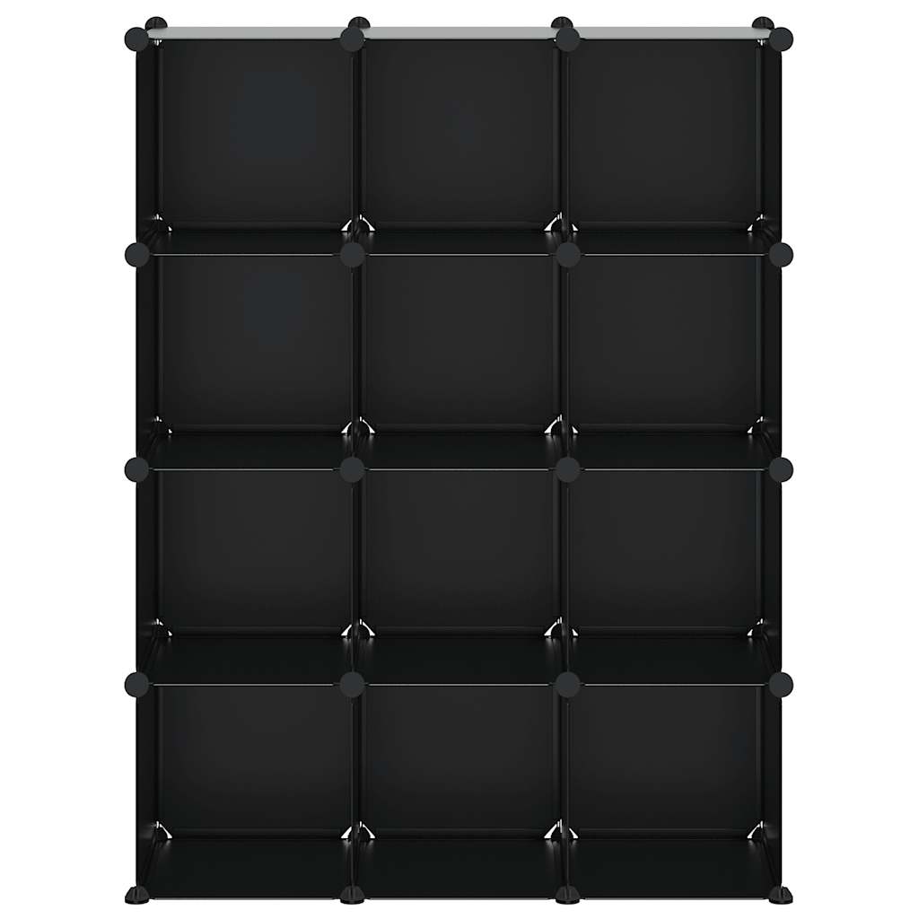 Kockaste kutije za pohranu 12 kom. str - crna, 94,5 x 31,5 x 123 cm, 1 - number 5.