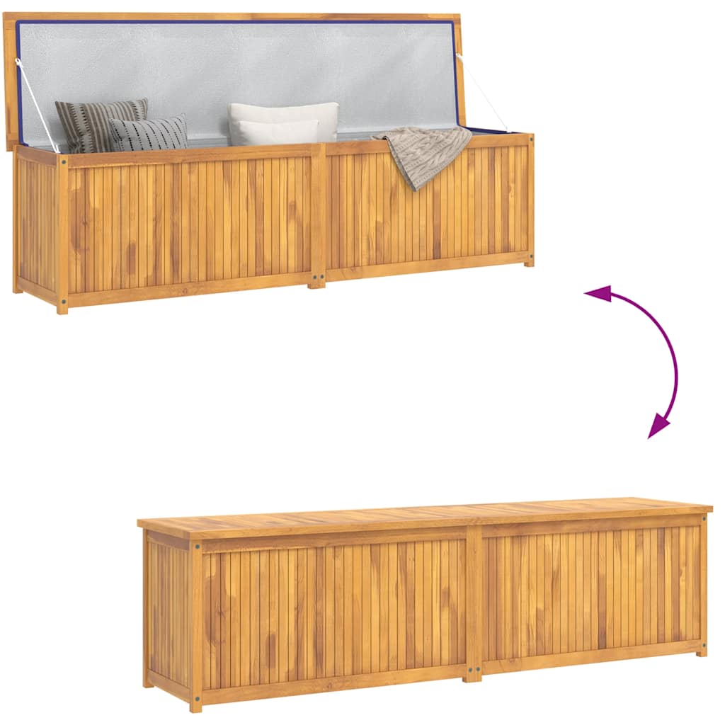 Hyndeboks 200x50x55 cm massivt teaktræ - number 7.