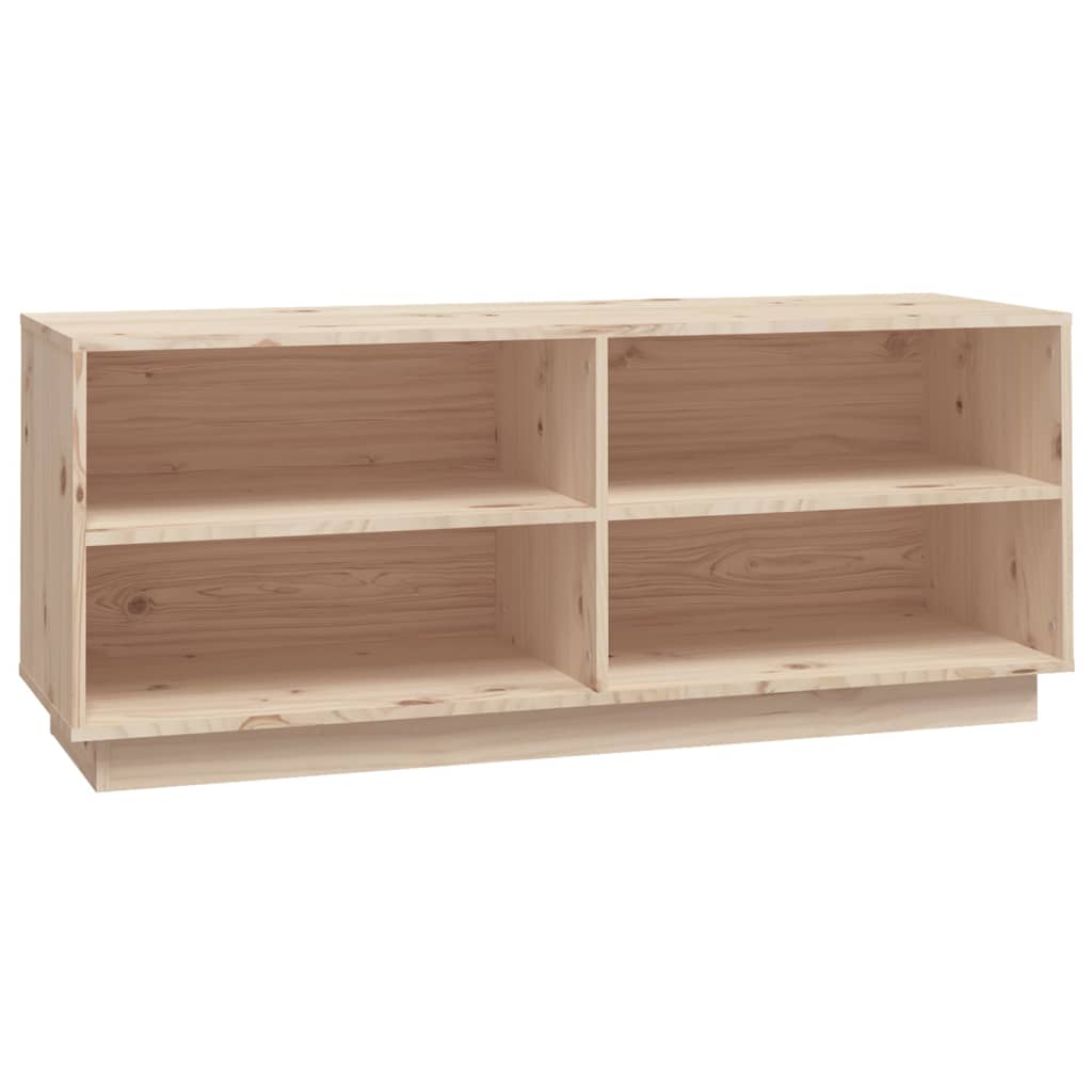 Shoe rack 110x34x45 cm solid pine - natural colour, 1 - number 2.