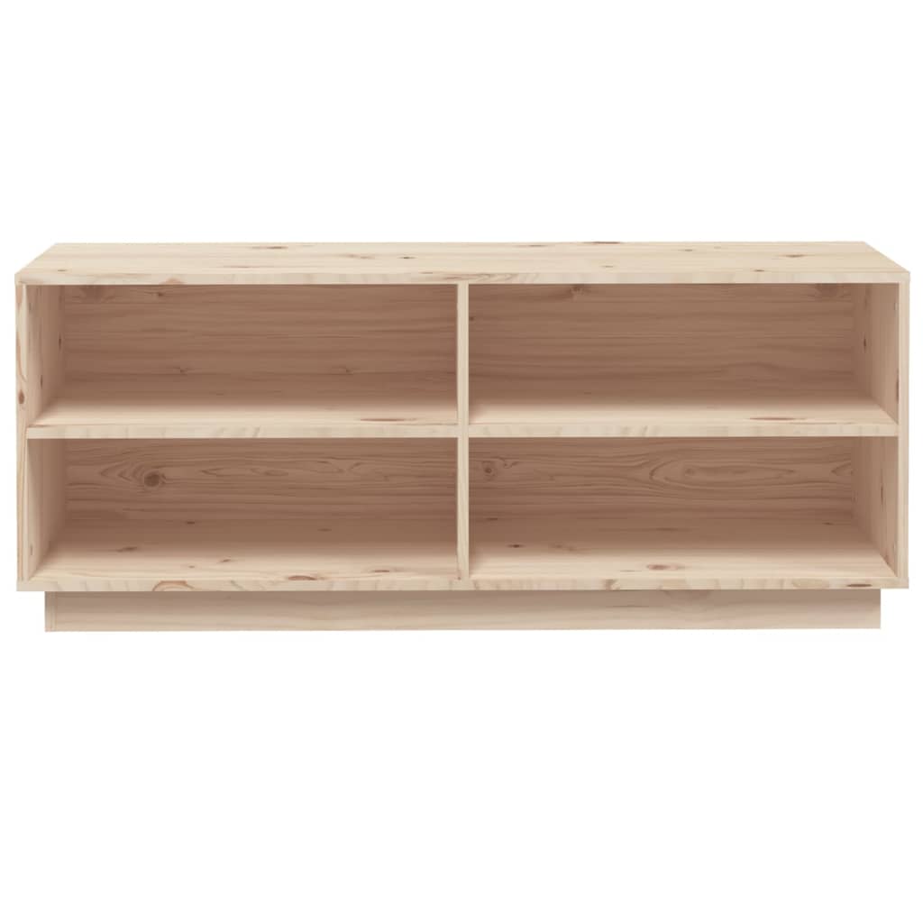 Shoe rack 110x34x45 cm solid pine - natural colour, 1 - number 5.