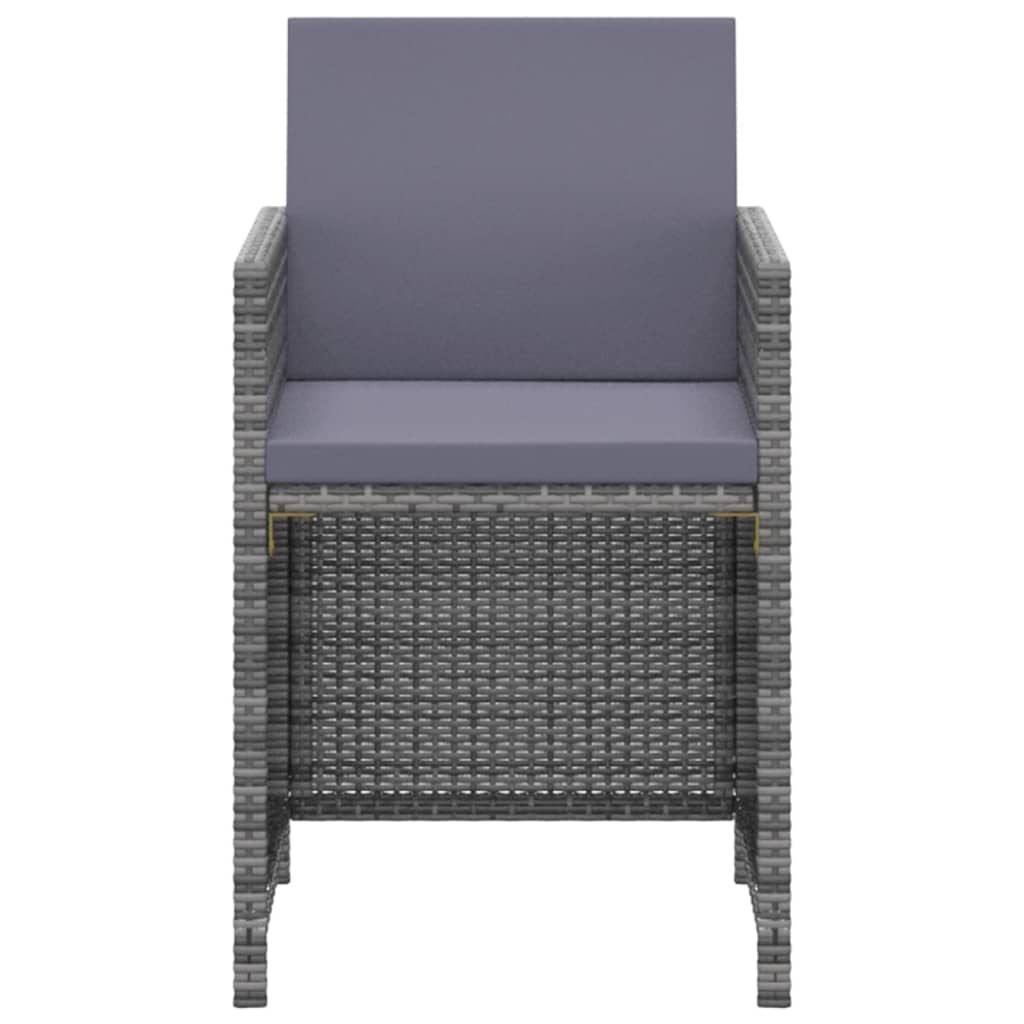 Zestaw stołowy do ogrodu 3 częściowy z poduszkami polirattan szary - number 4.