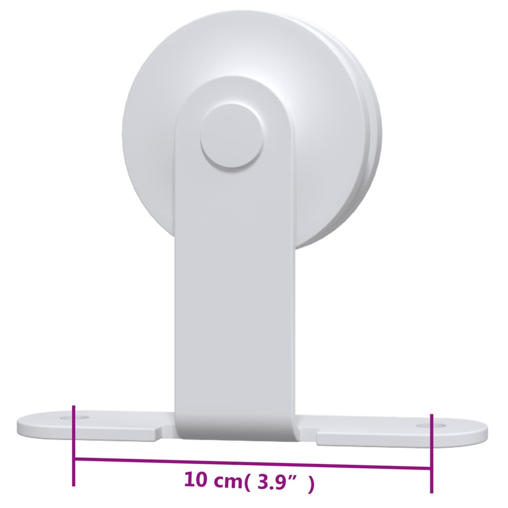 Skinnesæt til skydedør stål - hvid, 183 cm, 1 - number 8.