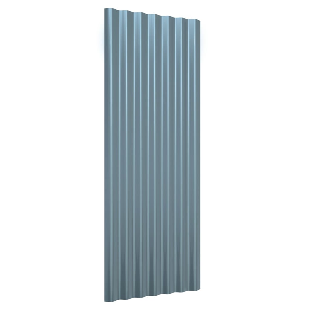 Tagplader 12 stk. 100x36 cm pulverlakeret stål grå - number 3.