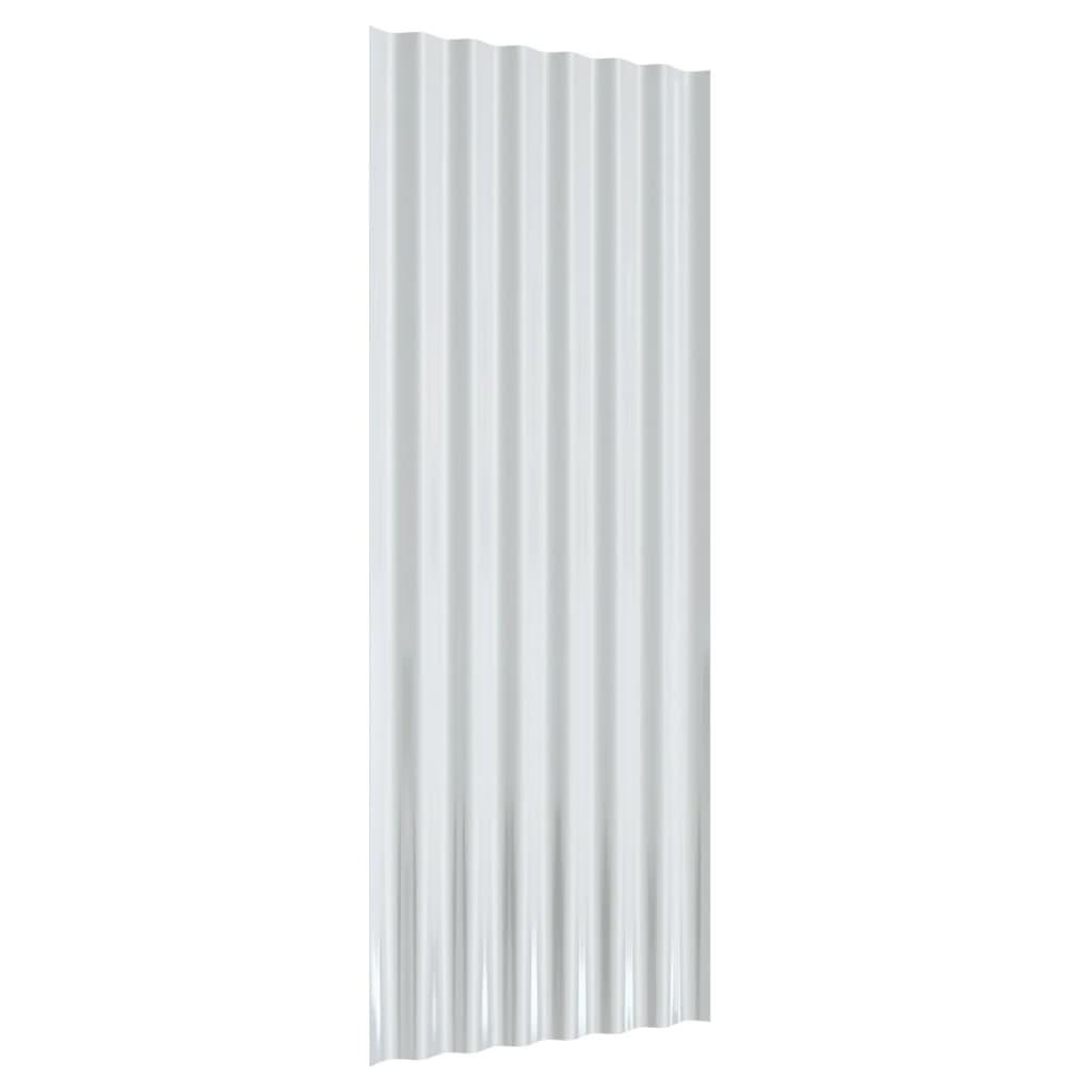 Tagplader 12 stk. 100x36 cm pulverlakeret stål grå - number 5.