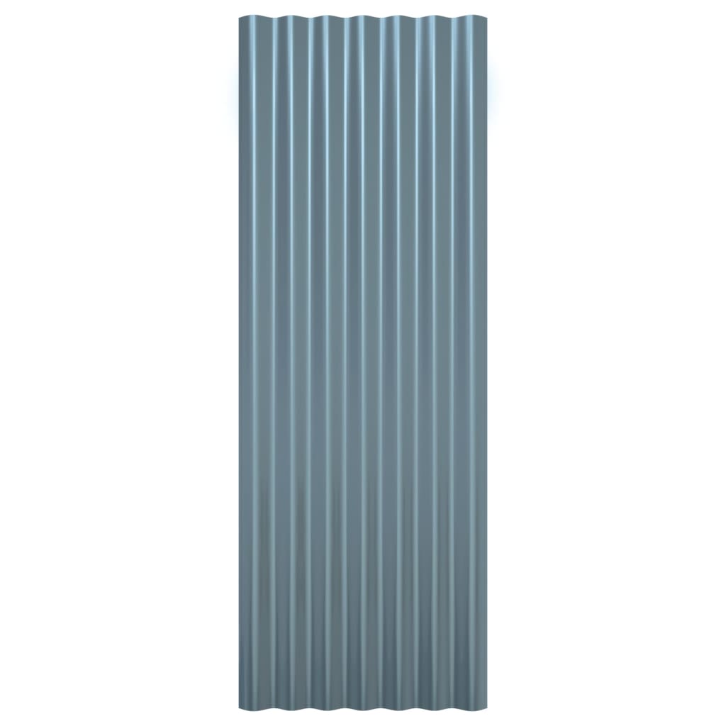 Tagplader 12 stk. 100x36 cm pulverlakeret stål grå - number 4.