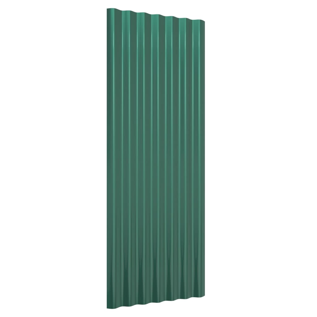 Tagplader 12 stk. 100x36 cm pulverlakeret stål grøn - number 3.