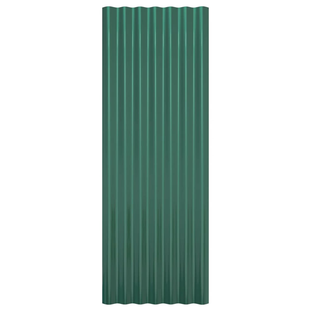 Tagplader 12 stk. 100x36 cm pulverlakeret stål grøn - number 4.