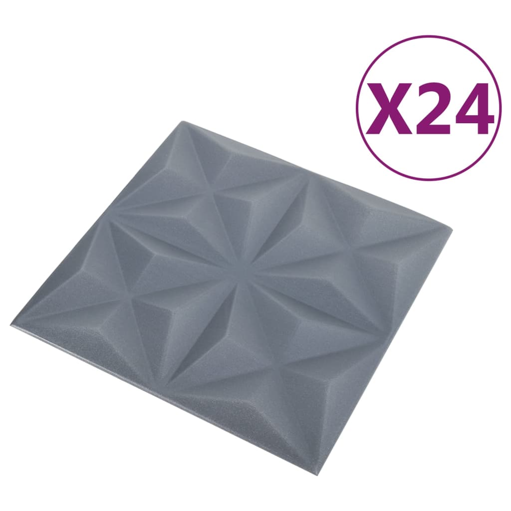 3d-vægpaneler stk. 50x50 cm 6 m² - origamigrå, 24 - number 3.