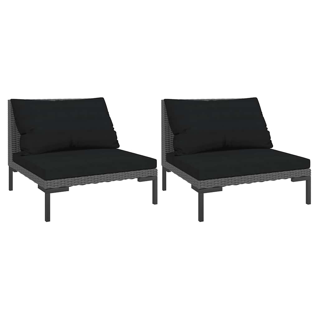 Moduler til havesofa 2 stk. med hynder halvrundt polyrattan - number 2.