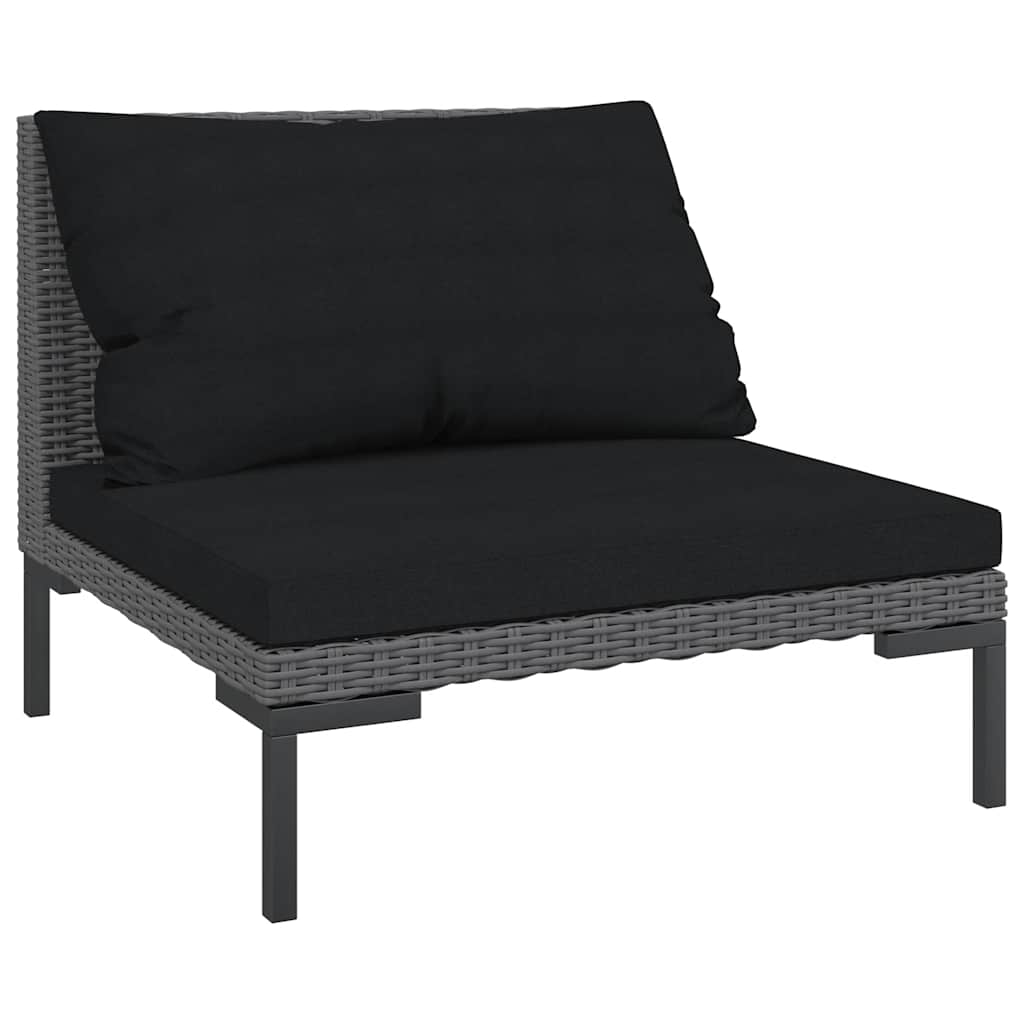 Moduler til havesofa 2 stk. med hynder halvrundt polyrattan - number 3.